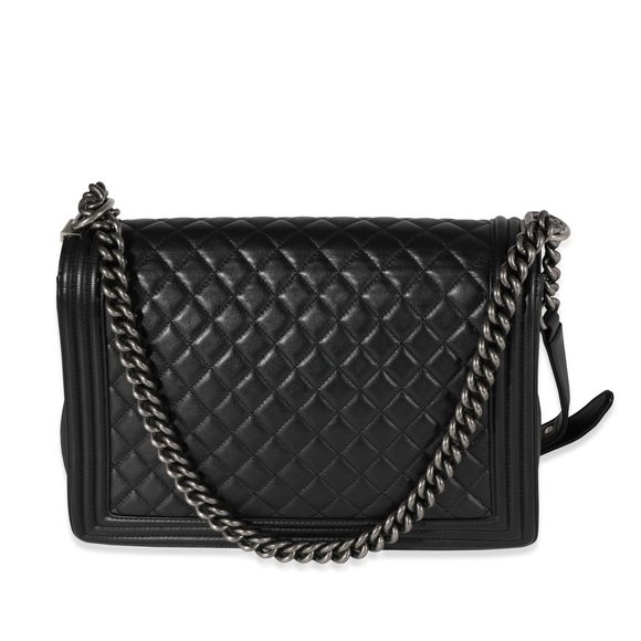Chanel Black Quilted Lambskin Large Boy Bag - Picture 3 of 8
